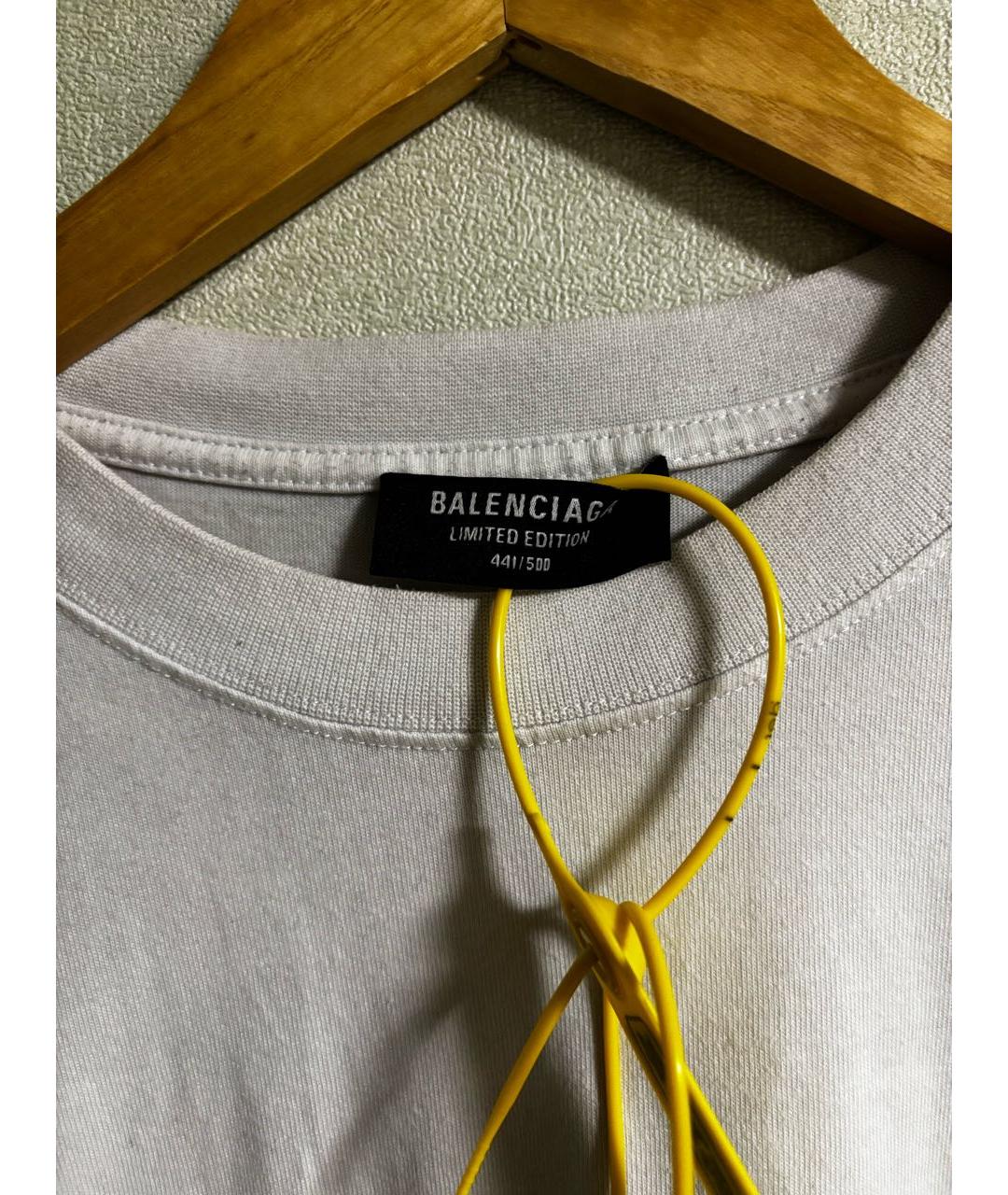 BALENCIAGA Белая хлопковая футболка, фото 3