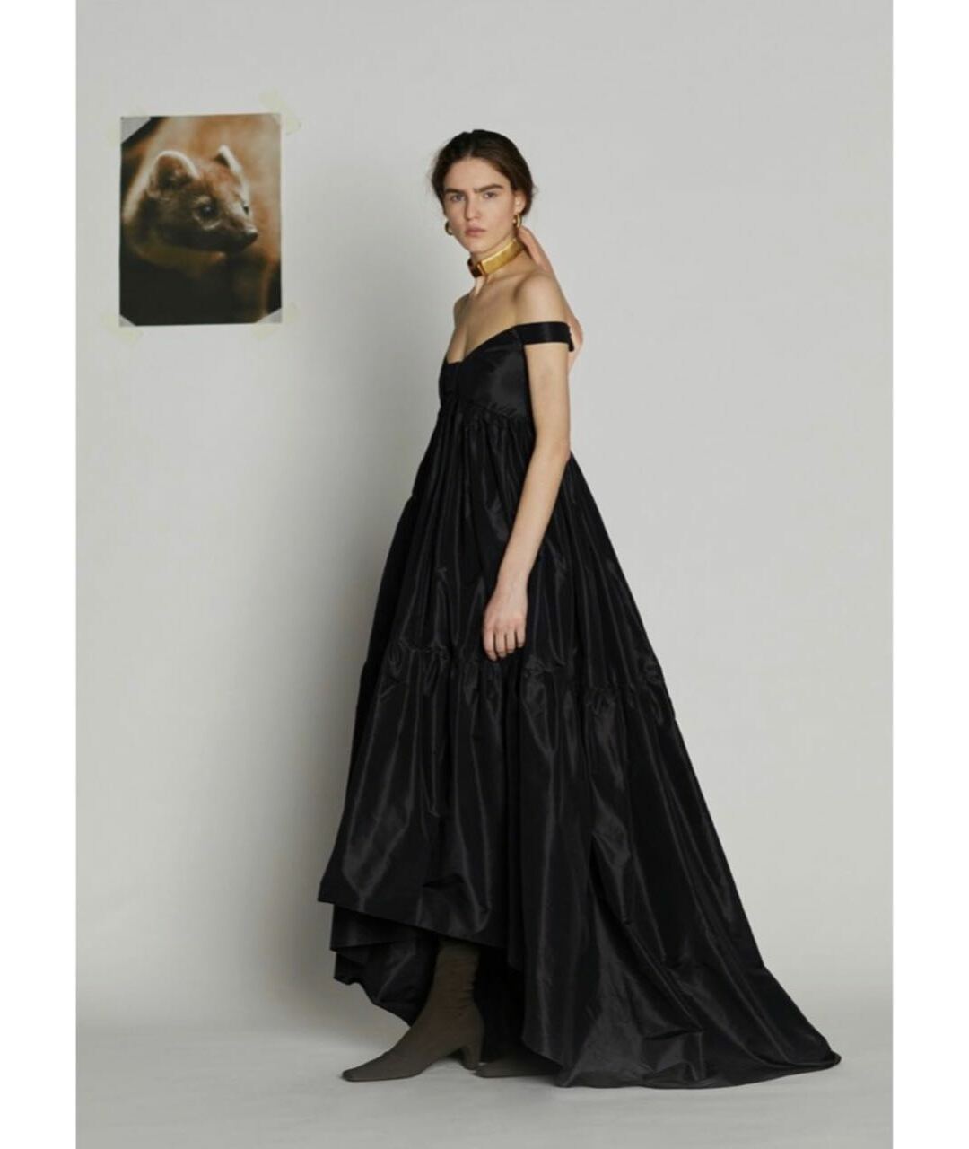 BEVZA Черное полиэстеровое вечернее платье, фото 3