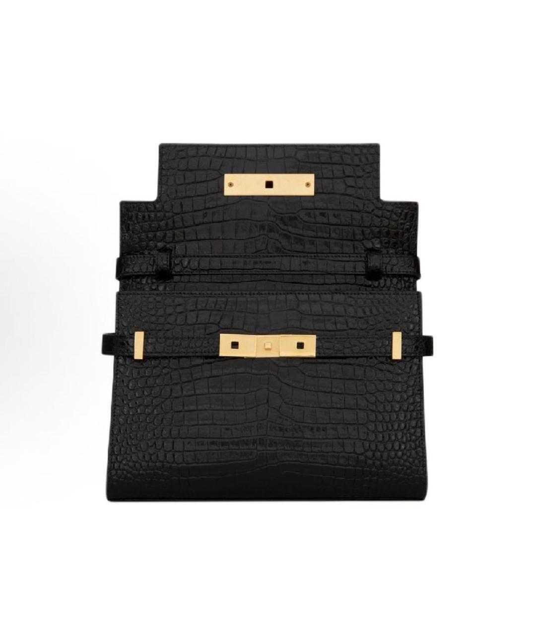 SAINT LAURENT Черная кожаная сумка через плечо, фото 2