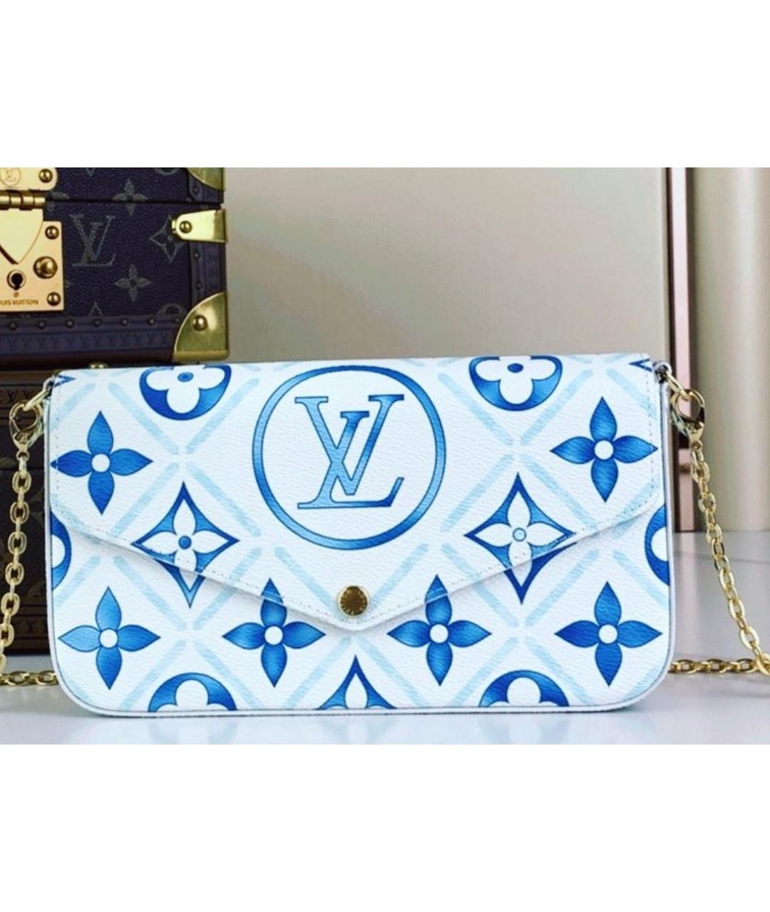 LOUIS VUITTON Голубая кожаная сумка через плечо, фото 2