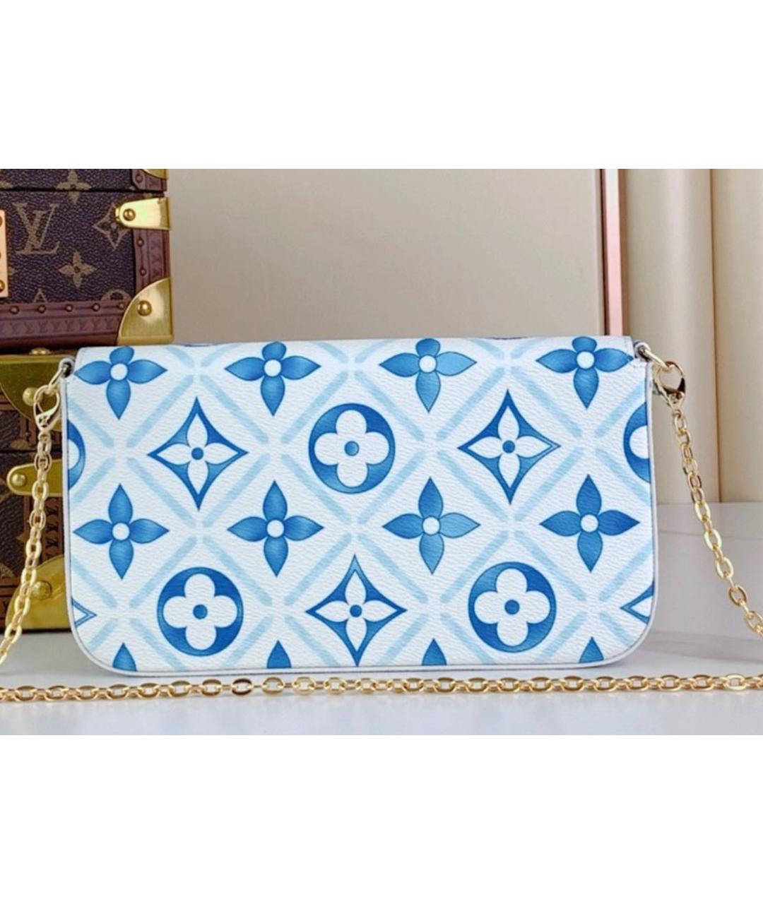 LOUIS VUITTON Голубая кожаная сумка через плечо, фото 4