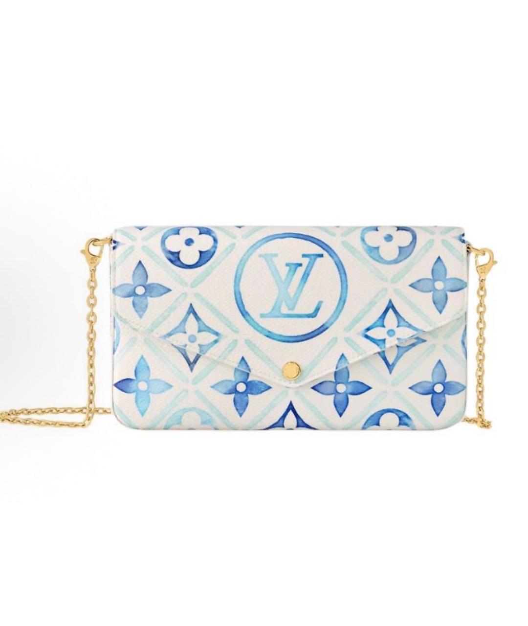 LOUIS VUITTON Голубая кожаная сумка через плечо, фото 5