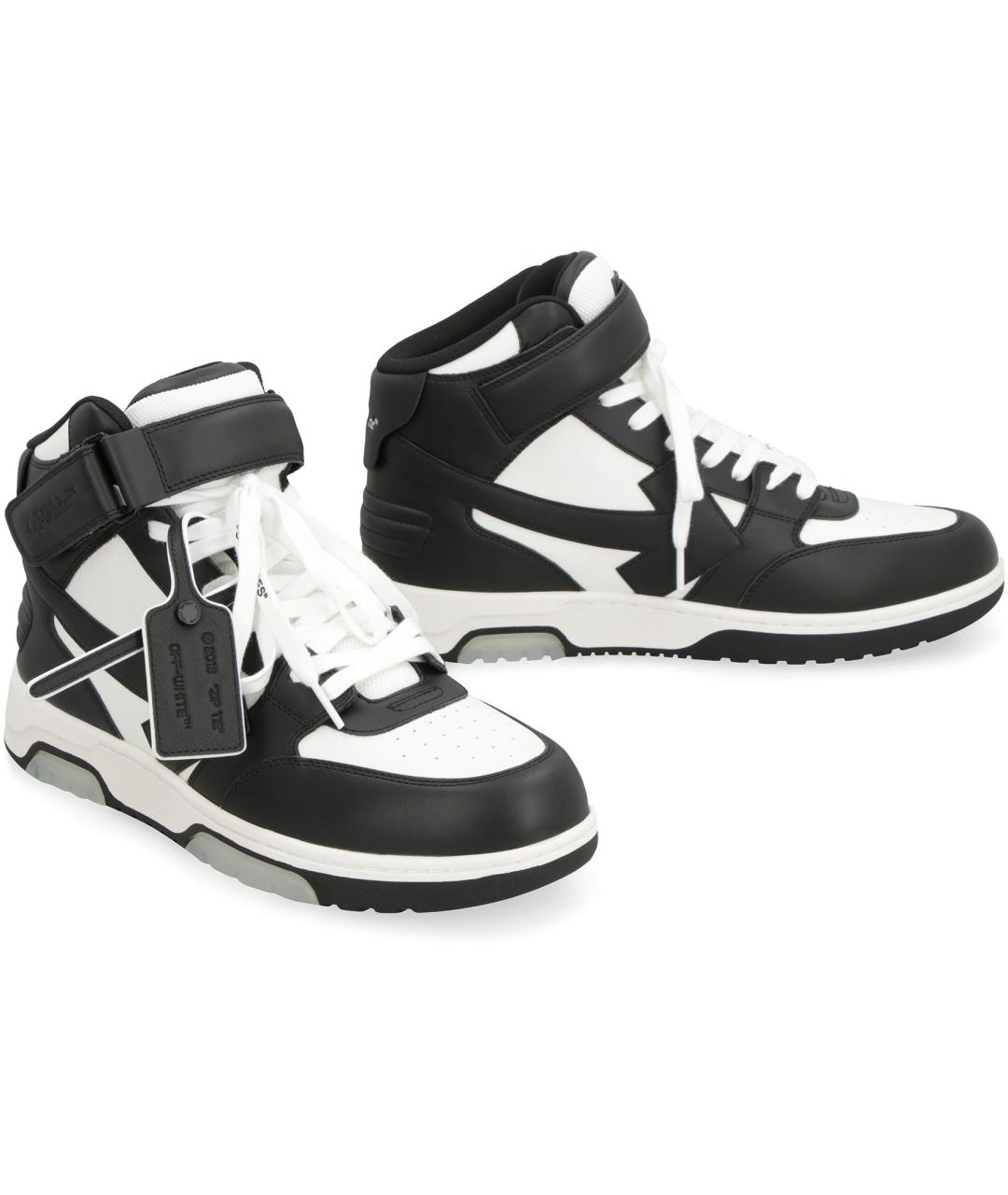 OFF-WHITE Черные синтетические высокие кроссовки / кеды, фото 2