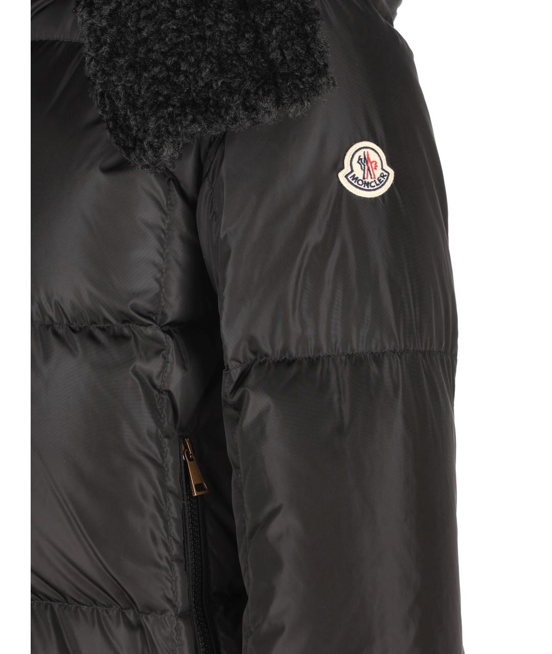 MONCLER Черный полиамидовый пуховик, фото 4