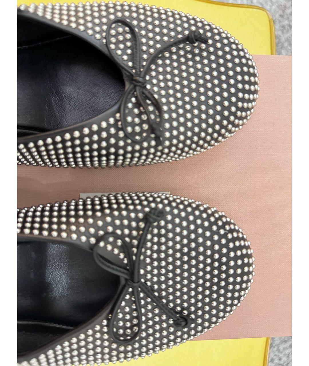 MIU MIU Черные кожаные балетки, фото 4