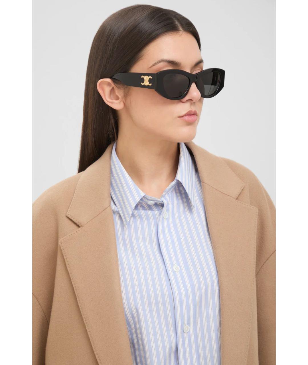 CELINE Черные пластиковые солнцезащитные очки, фото 3