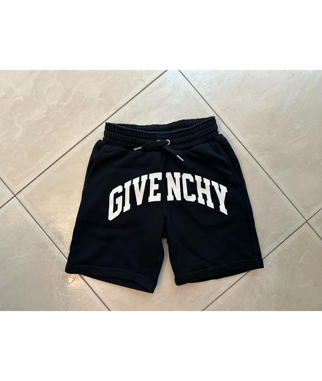 GIVENCHY Черные хлопковые детские шорты, фото 5