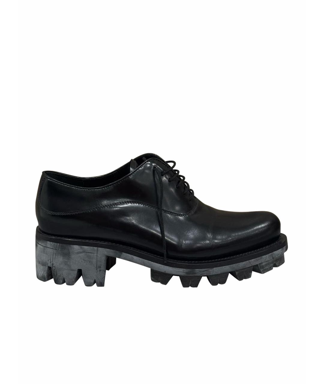 PRADA Черные ботинки из лакированной кожи, фото 1