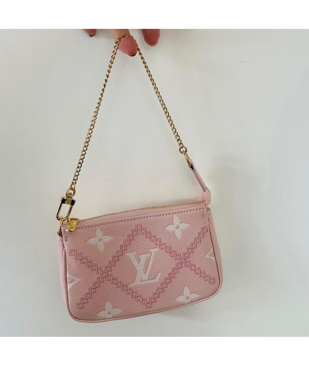 LOUIS VUITTON Розовая кожаная сумка через плечо, фото 2