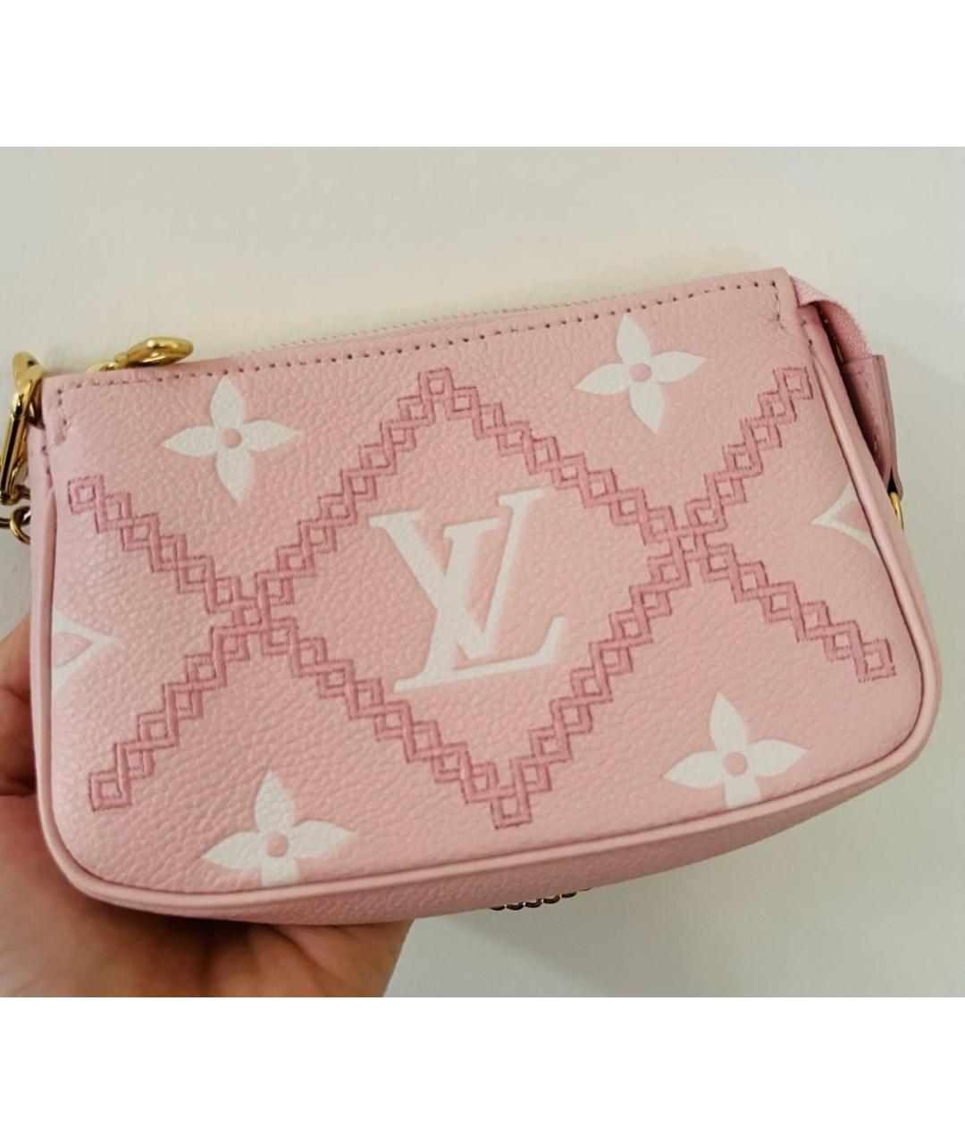 LOUIS VUITTON Розовая кожаная сумка через плечо, фото 3