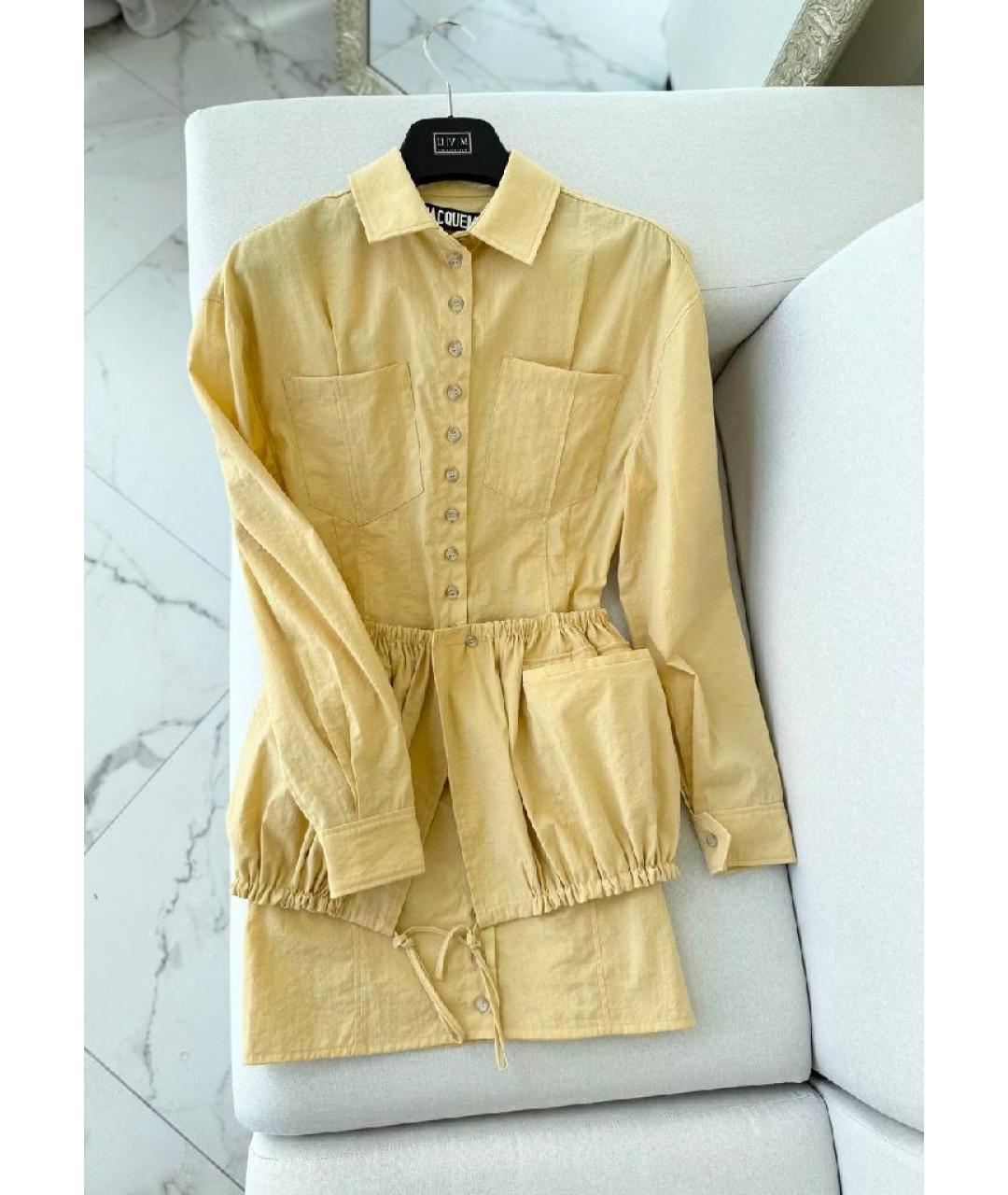 JACQUEMUS Желтое полиэстеровое вечернее платье, фото 3