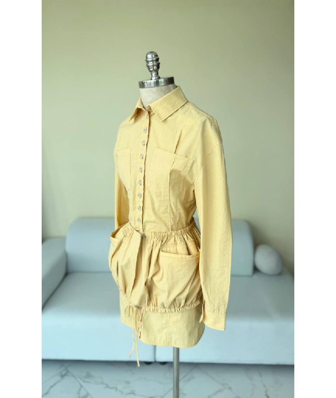 JACQUEMUS Желтое полиэстеровое вечернее платье, фото 2
