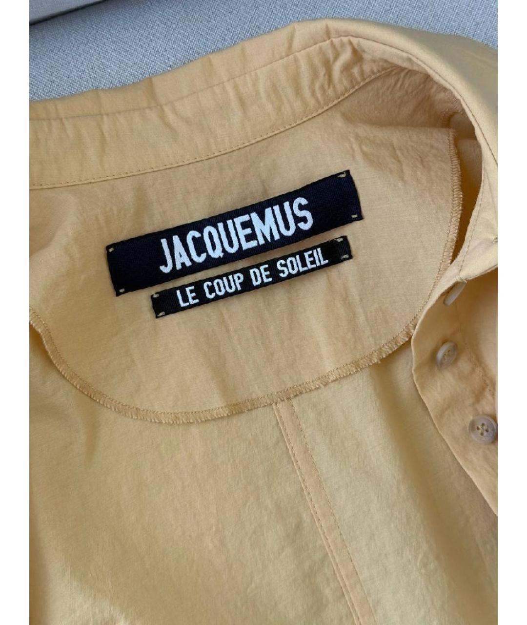 JACQUEMUS Желтое полиэстеровое вечернее платье, фото 7