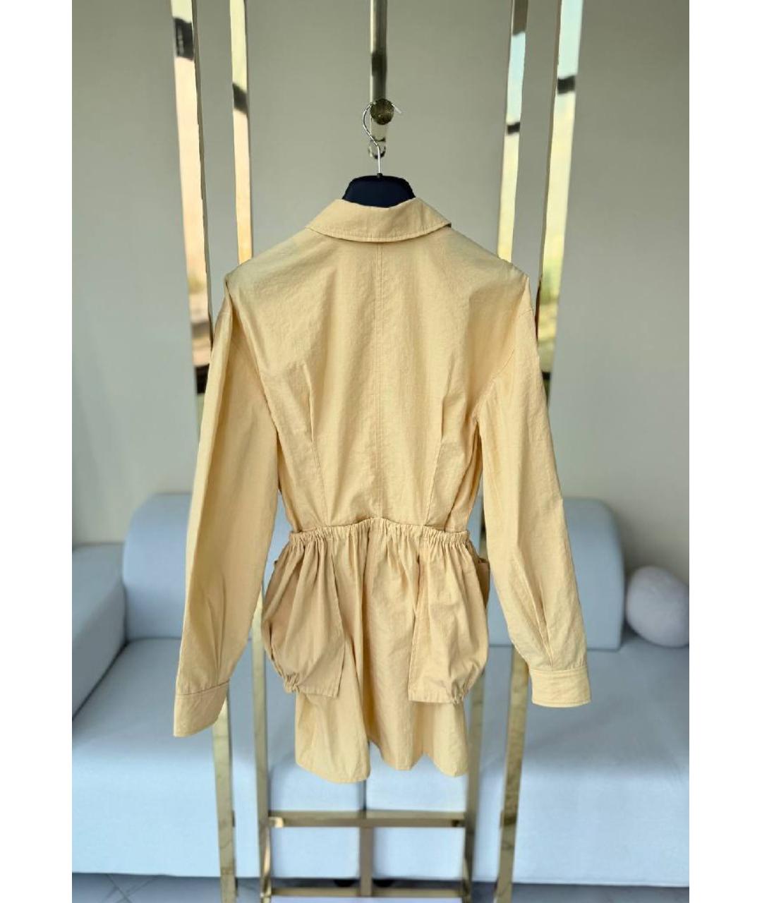 JACQUEMUS Желтое полиэстеровое вечернее платье, фото 4