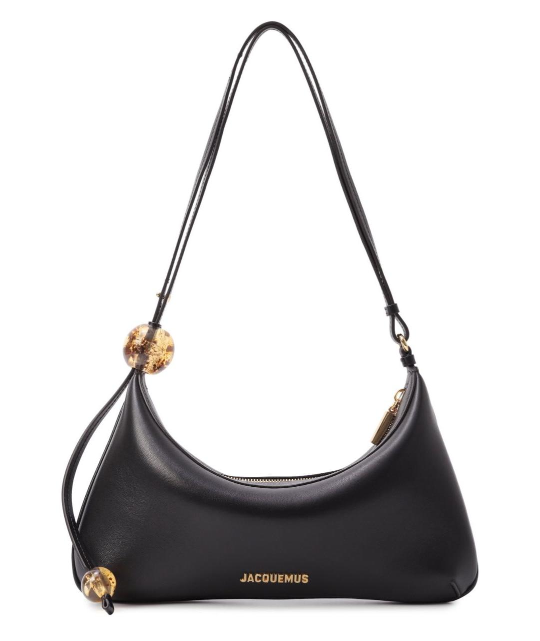JACQUEMUS Черная кожаная сумка с короткими ручками, фото 8
