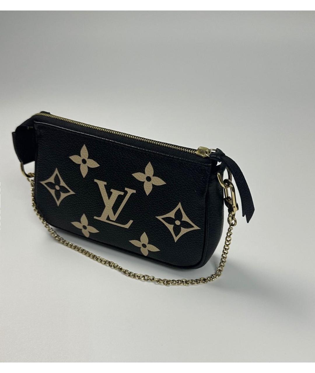 LOUIS VUITTON Черная кожаная сумка через плечо, фото 3