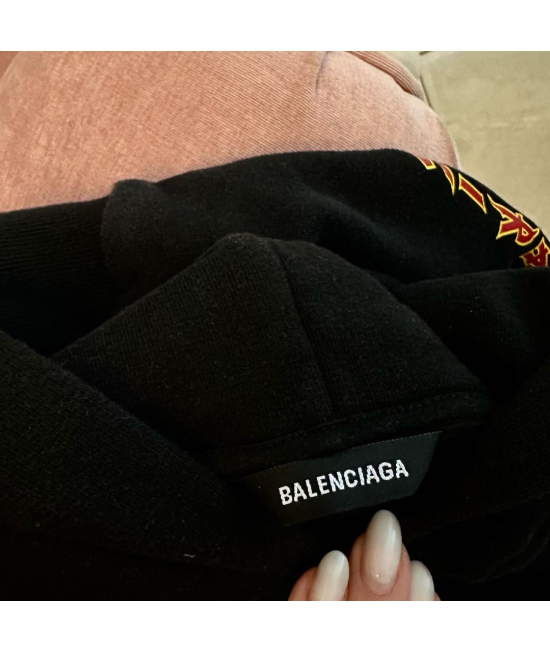 BALENCIAGA Черная хлопковая детская футболка, фото 3