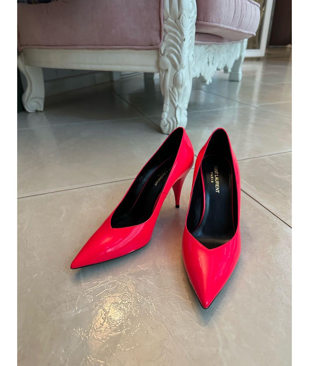 SAINT LAURENT Розовые туфли из лакированной кожи, фото 2