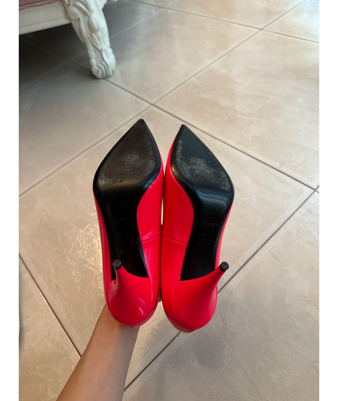 SAINT LAURENT Розовые туфли из лакированной кожи, фото 7