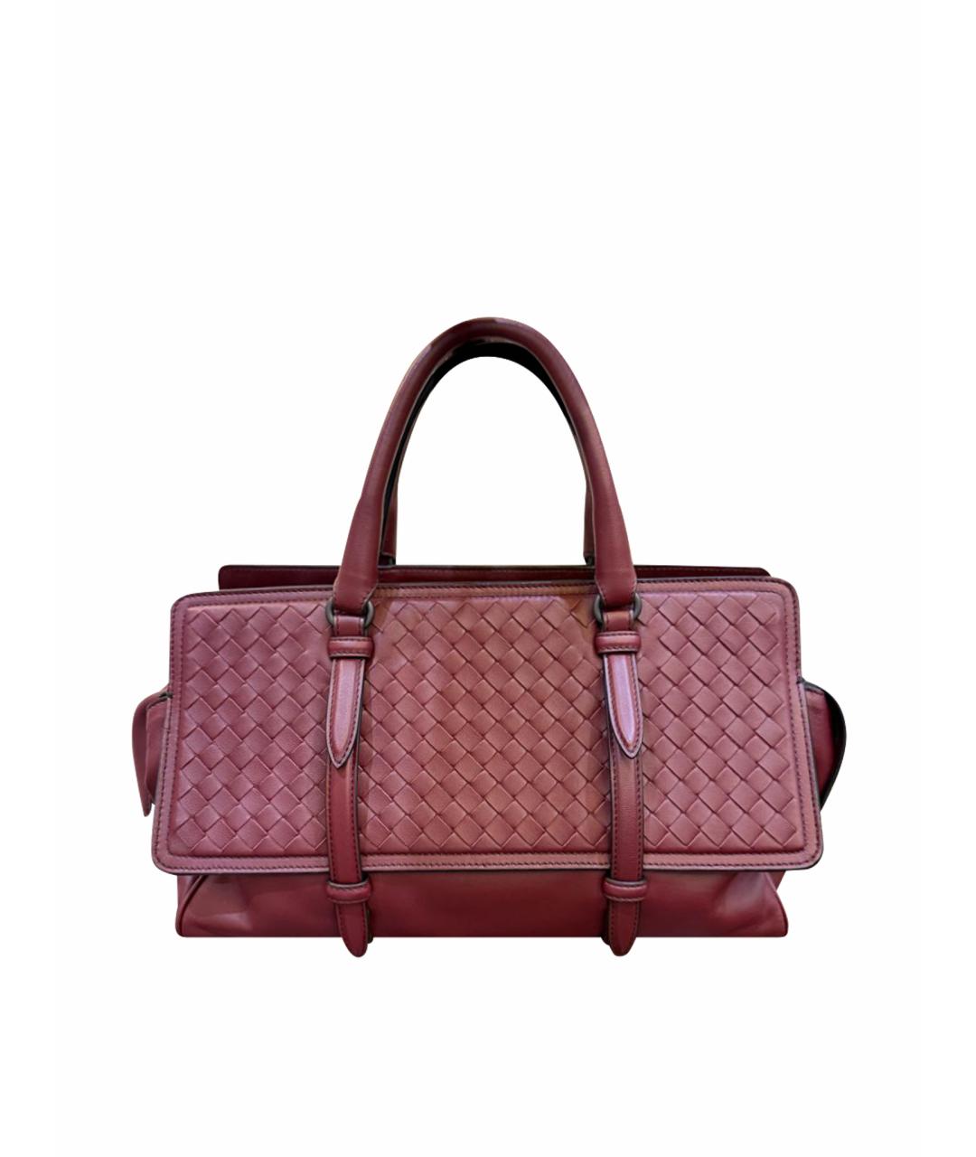 BOTTEGA VENETA Бордовая кожаная сумка через плечо, фото 1