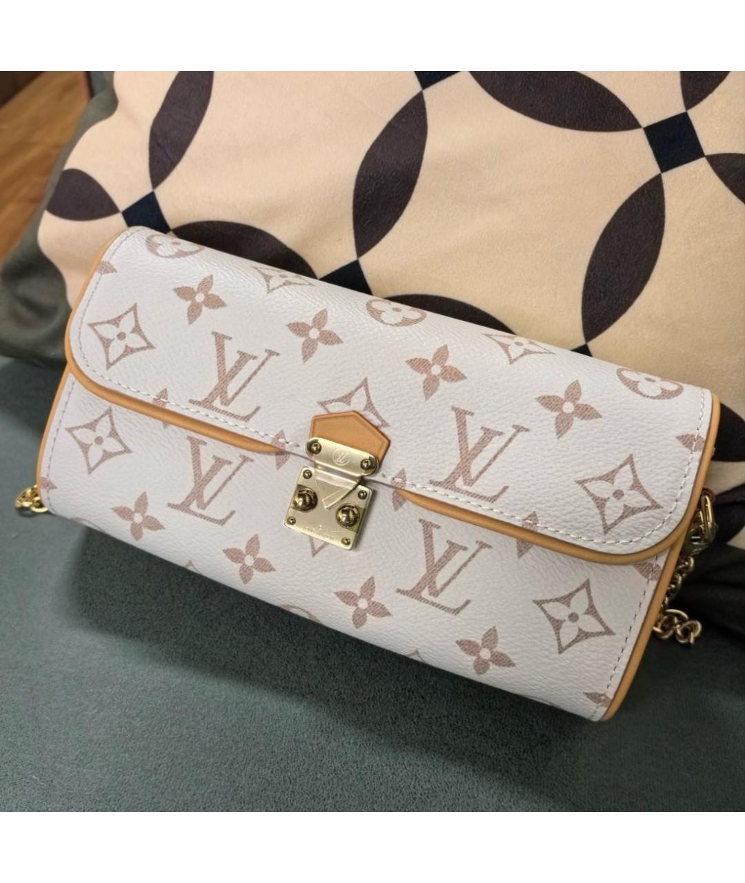LOUIS VUITTON Бежевая кожаная сумка через плечо, фото 2