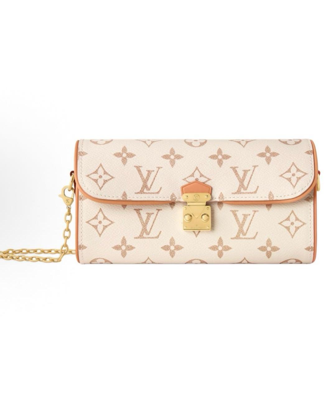 LOUIS VUITTON Бежевая кожаная сумка через плечо, фото 4