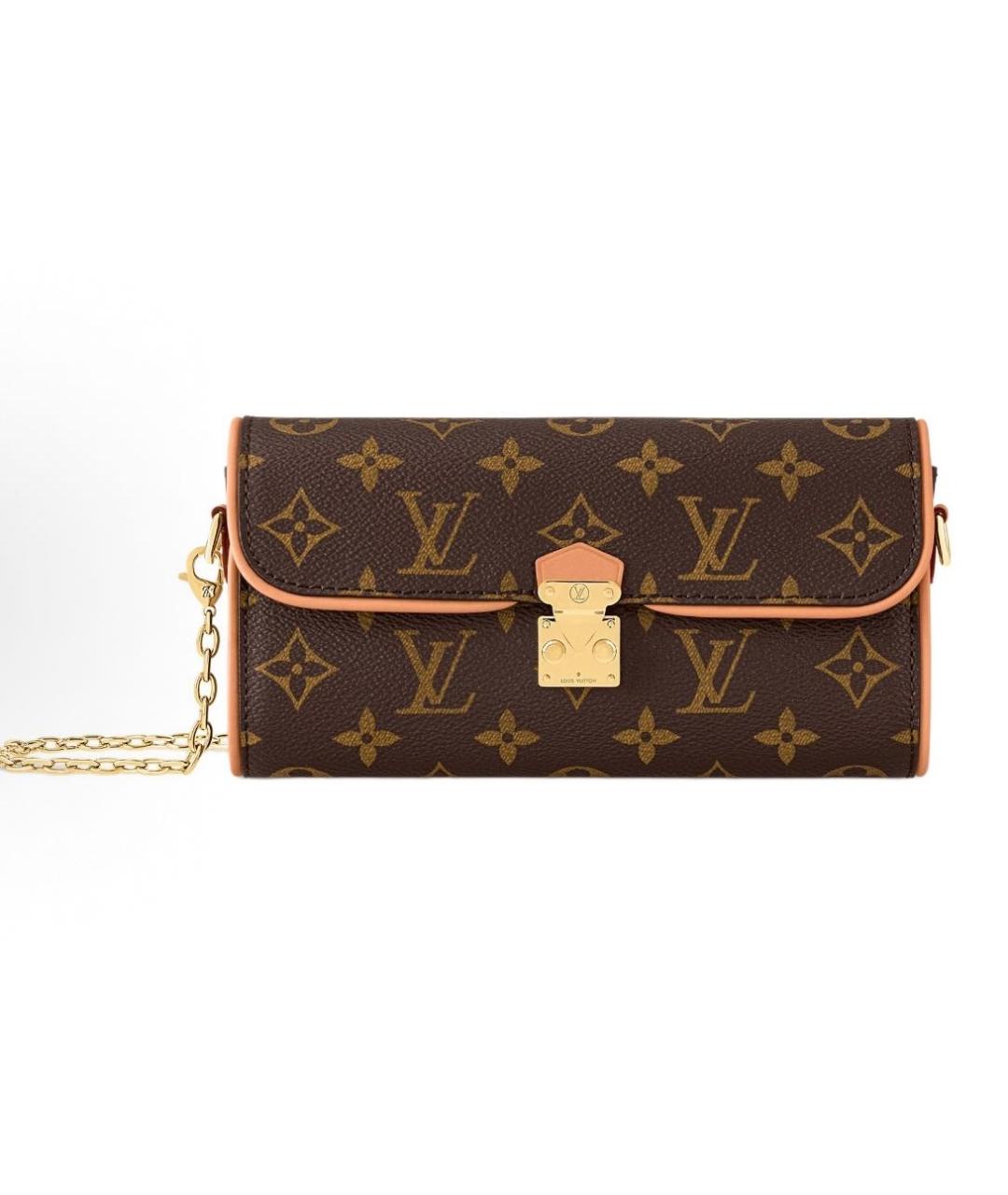 LOUIS VUITTON Коричневая кожаная сумка через плечо, фото 6