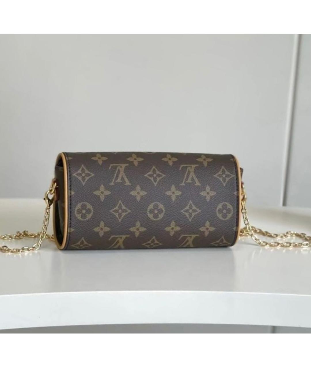 LOUIS VUITTON Коричневая кожаная сумка через плечо, фото 5