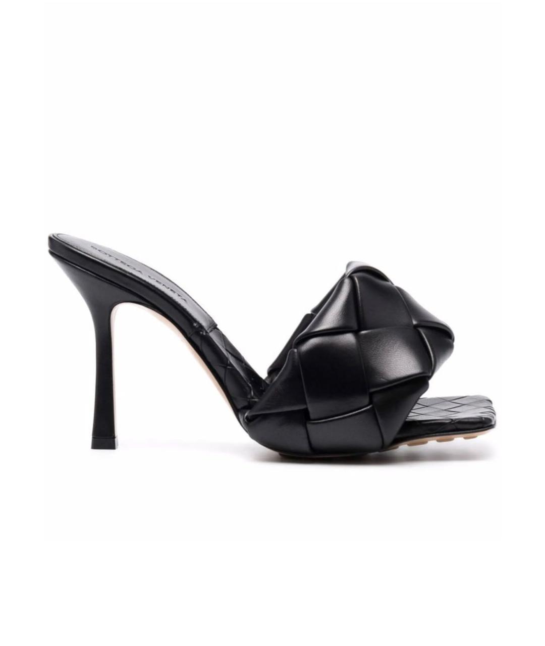 BOTTEGA VENETA Черные кожаные мюли, фото 1