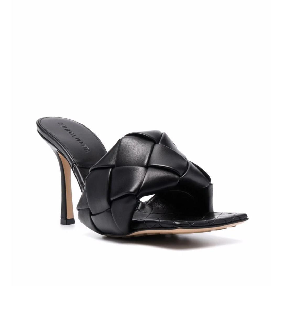 BOTTEGA VENETA Черные кожаные мюли, фото 2