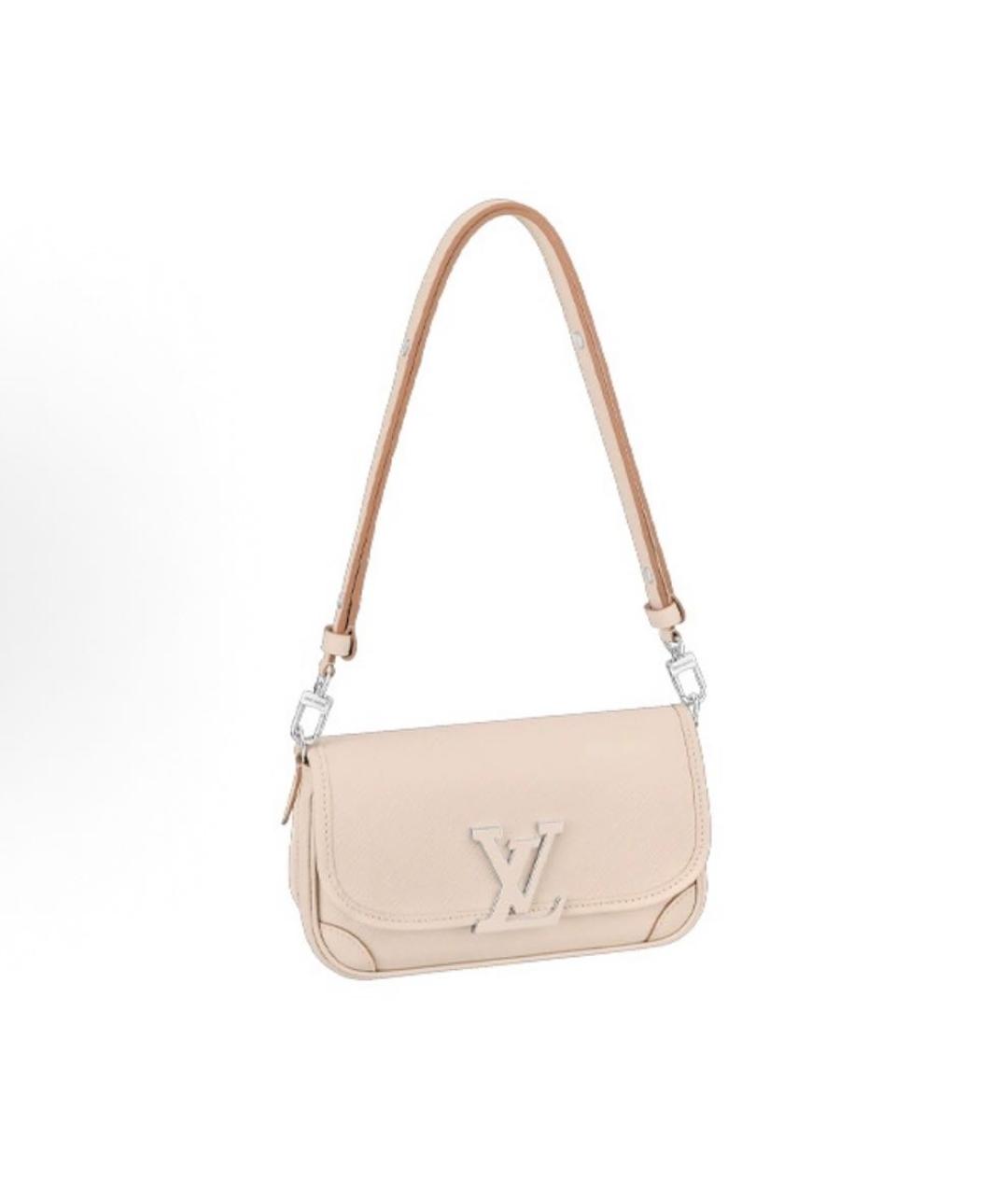 LOUIS VUITTON Бежевая кожаная сумка через плечо, фото 5