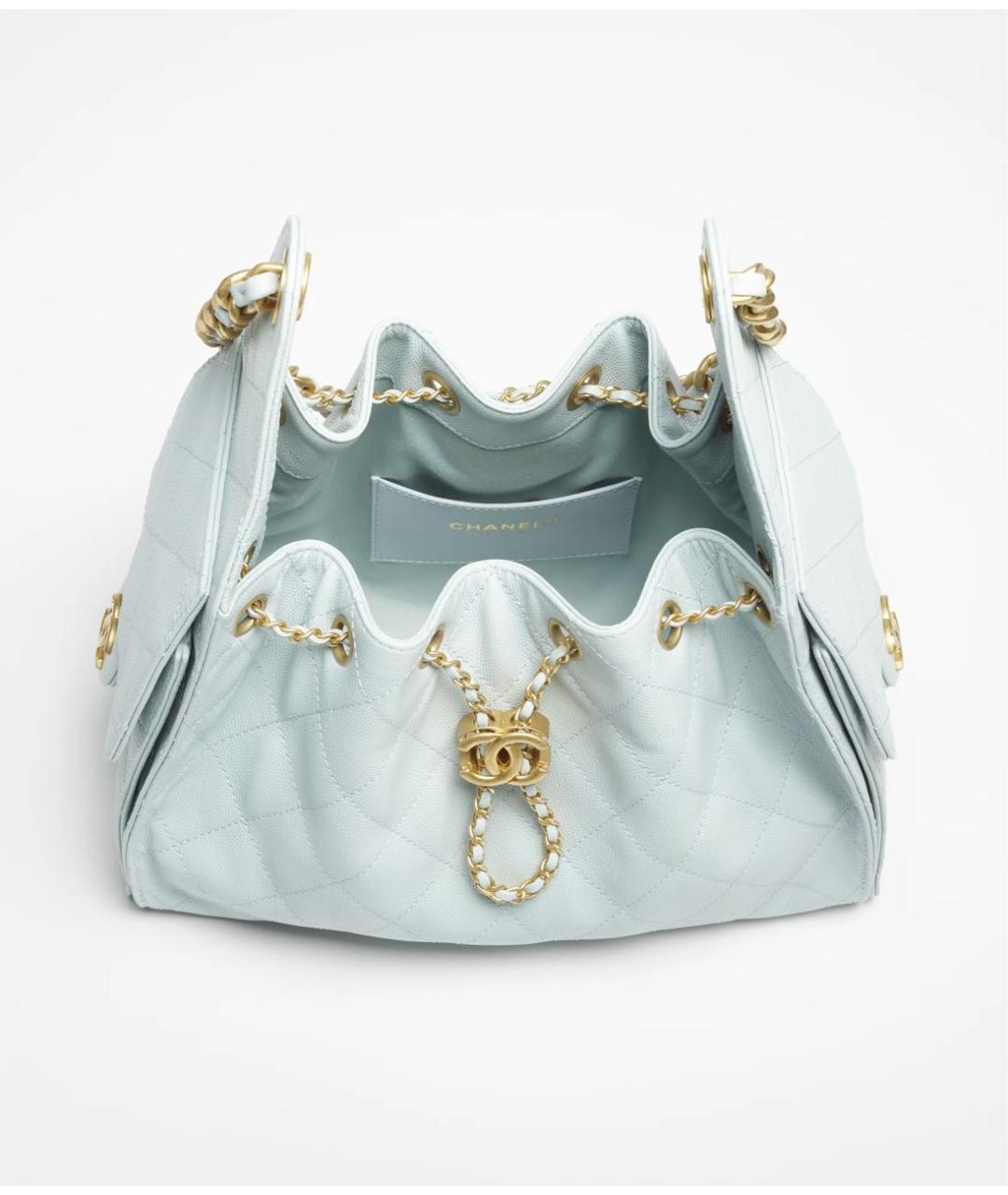 CHANEL Голубая кожаная сумка через плечо, фото 2