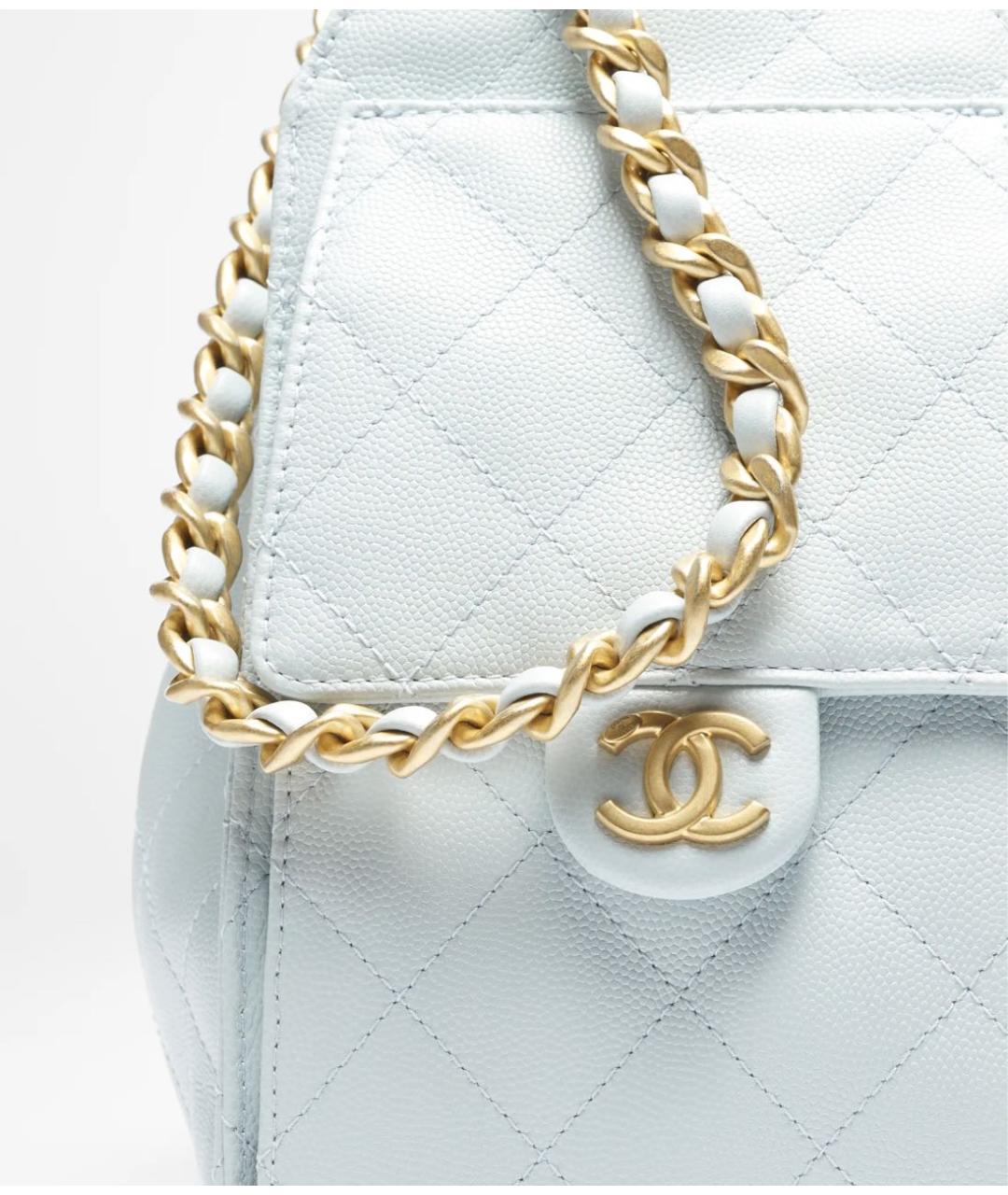 CHANEL Голубая кожаная сумка через плечо, фото 4
