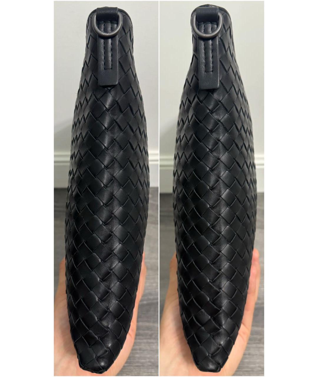 BOTTEGA VENETA Черная кожаная сумка на плечо, фото 4