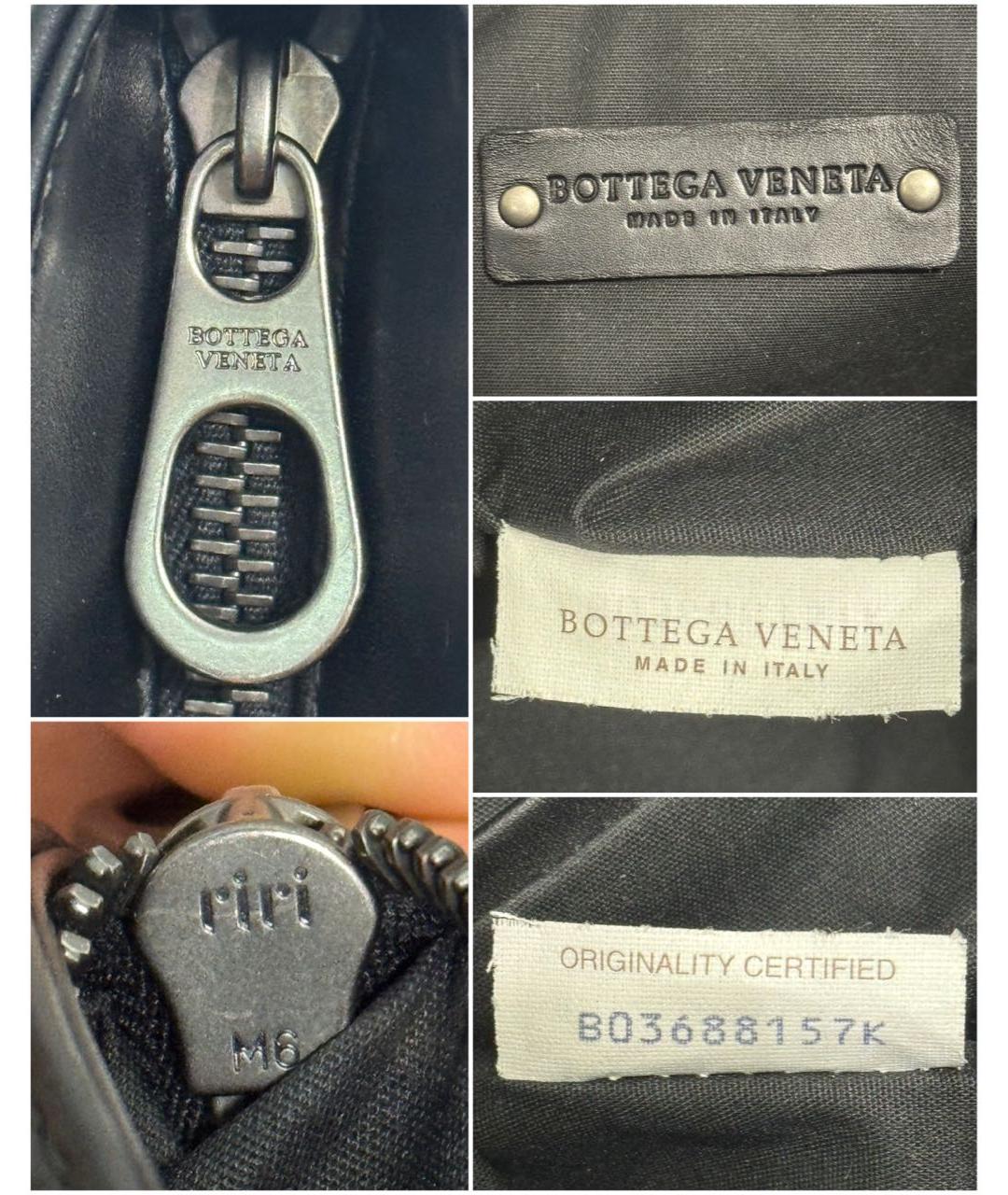 BOTTEGA VENETA Черная кожаная сумка на плечо, фото 6