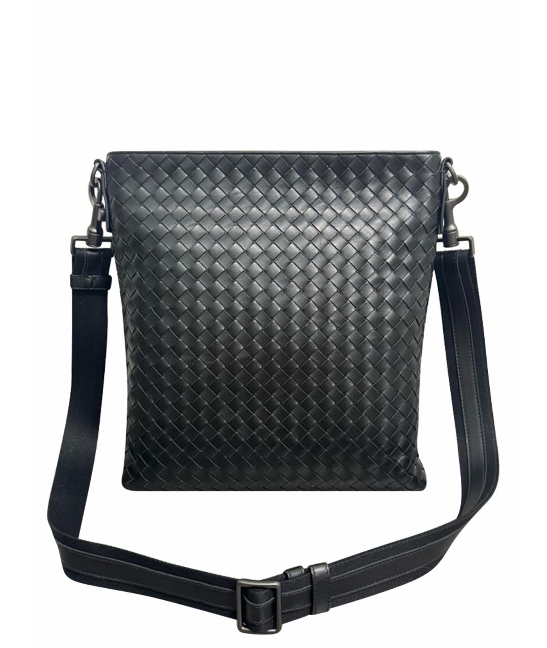 BOTTEGA VENETA Черная кожаная сумка на плечо, фото 1