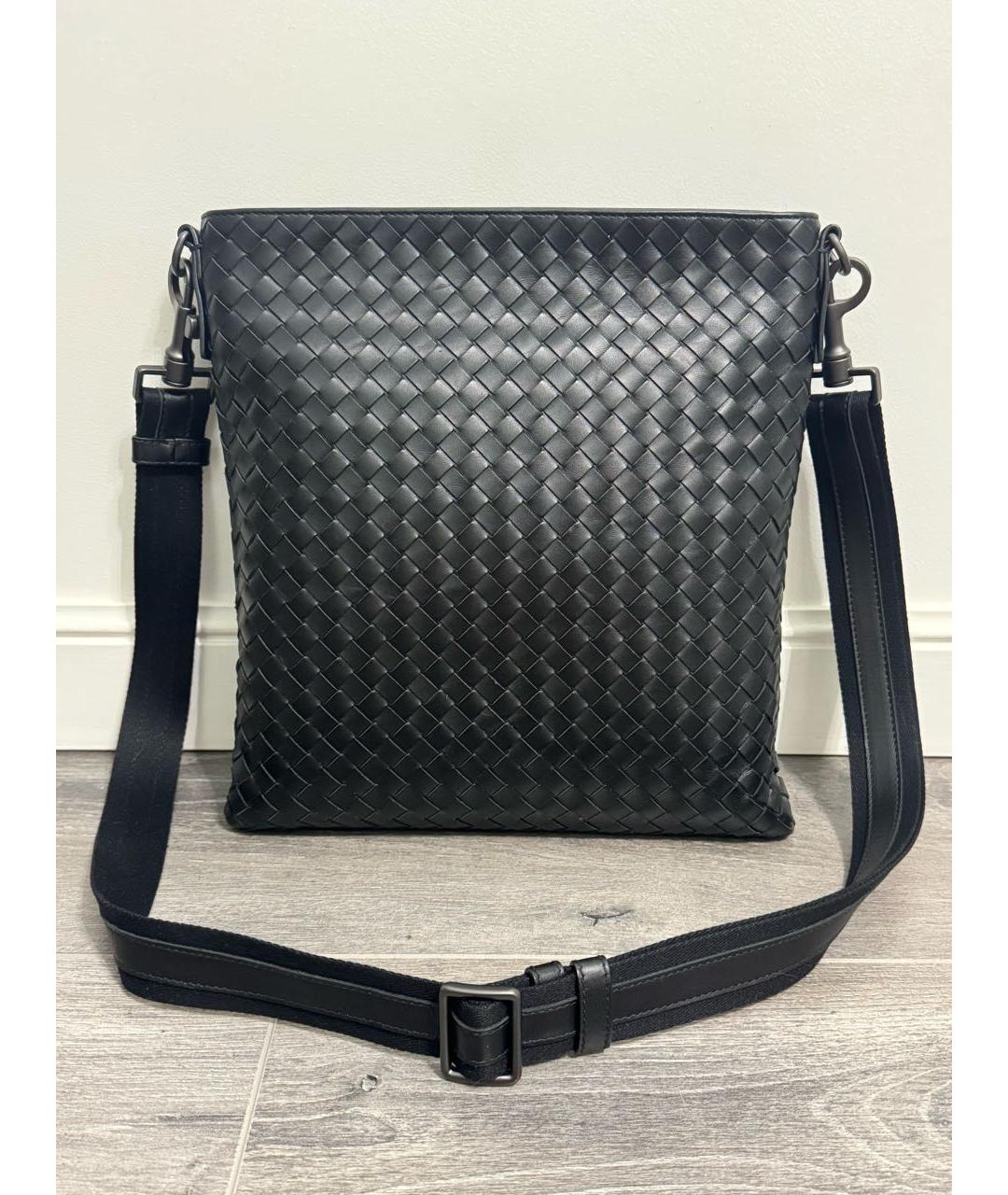 BOTTEGA VENETA Черная кожаная сумка на плечо, фото 9
