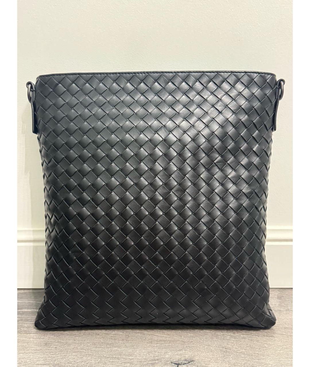 BOTTEGA VENETA Черная кожаная сумка на плечо, фото 3