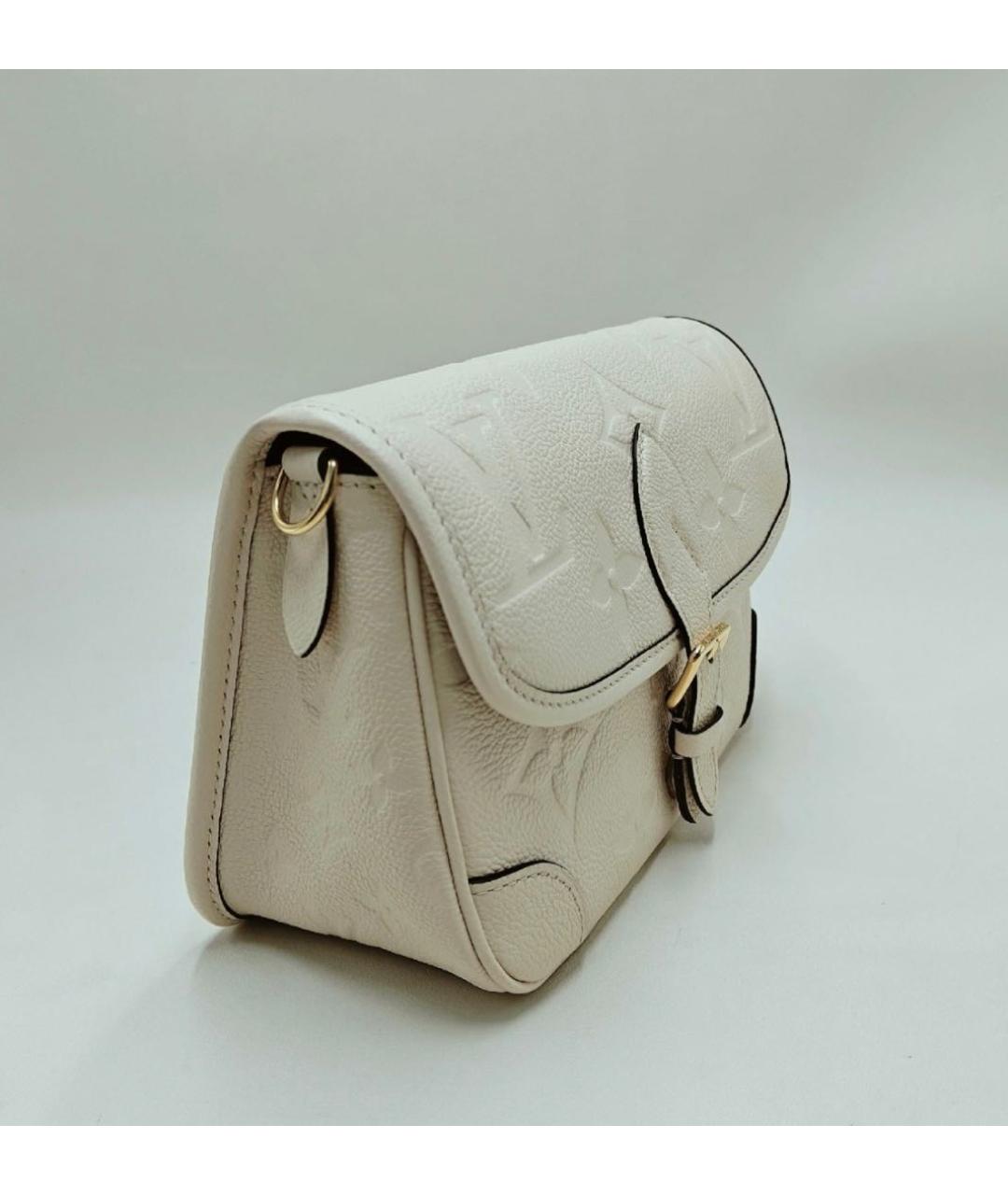 LOUIS VUITTON Бежевая кожаная сумка через плечо, фото 3