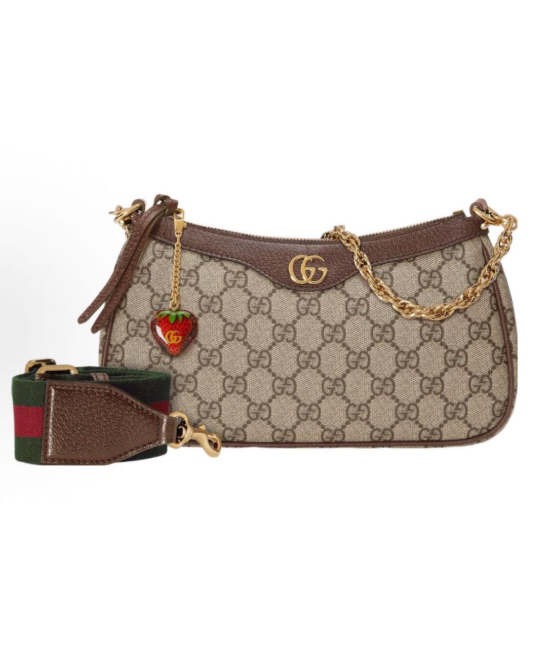 GUCCI Бежевая тканевая сумка через плечо, фото 9