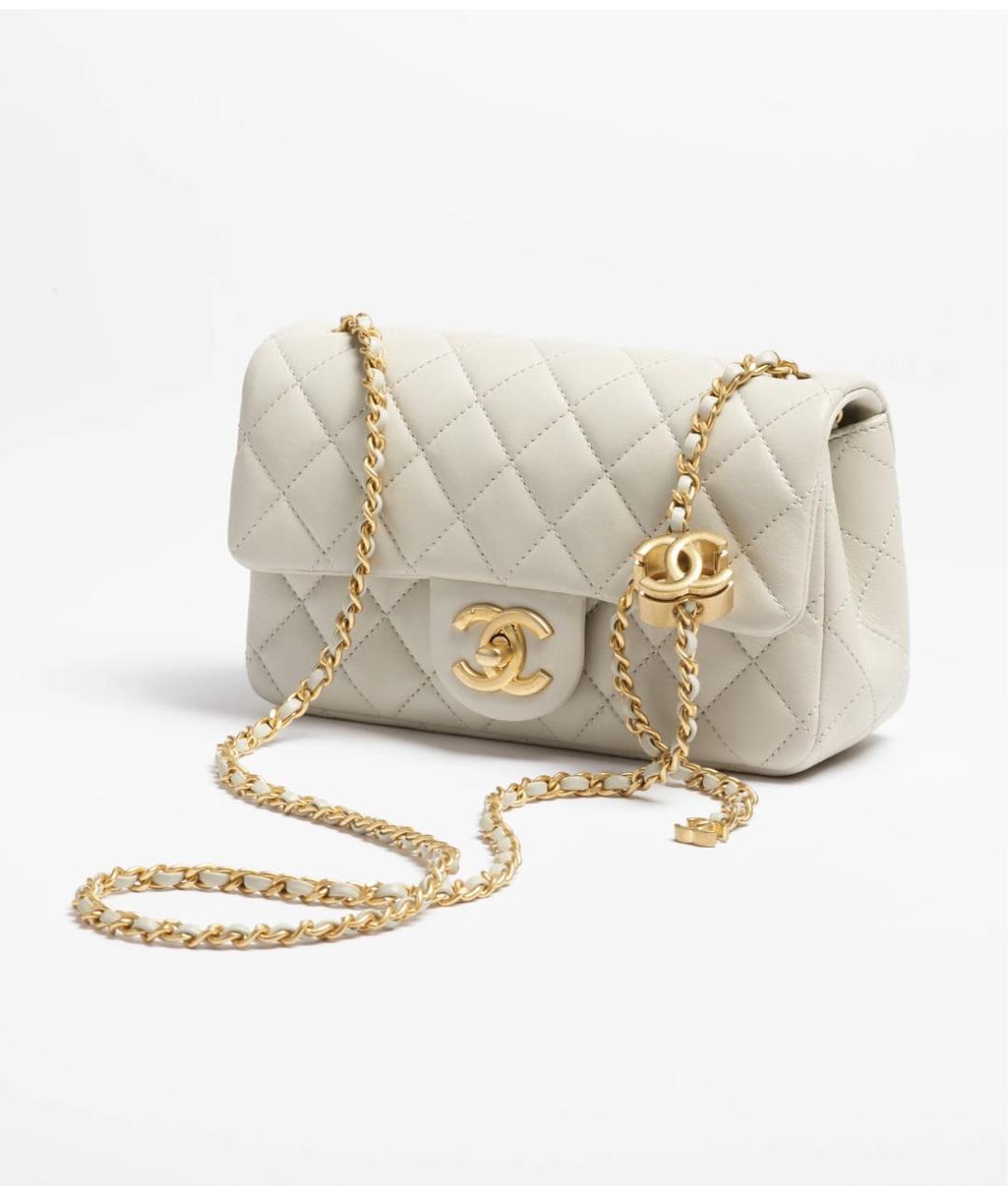 CHANEL Серая кожаная сумка через плечо, фото 6