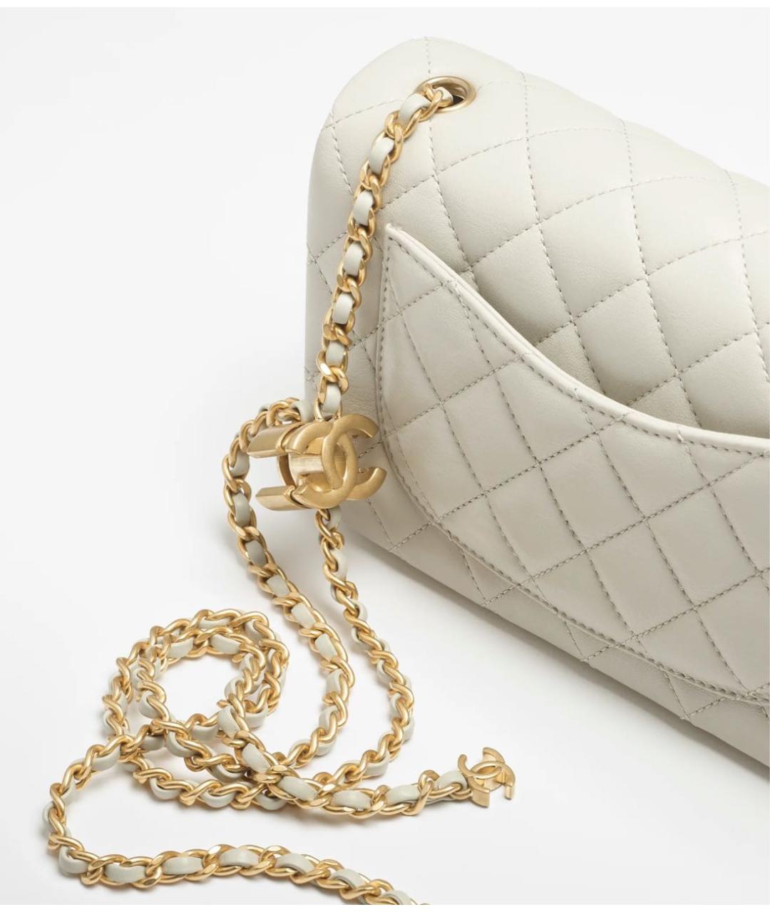CHANEL Серая кожаная сумка через плечо, фото 4