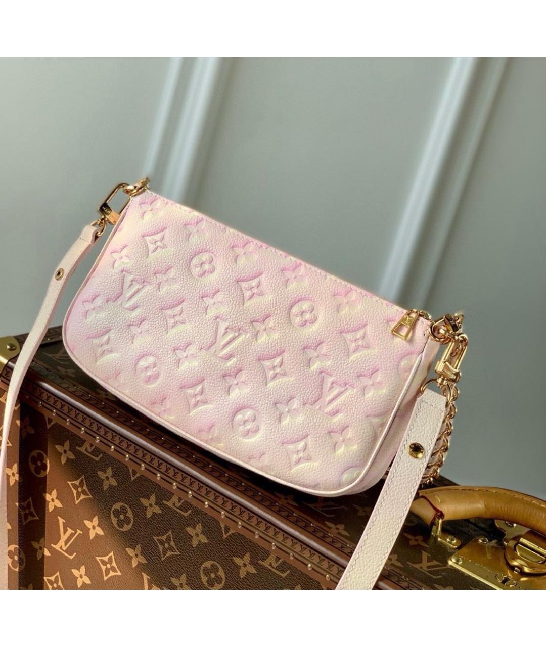 LOUIS VUITTON Розовая кожаная сумка через плечо, фото 3