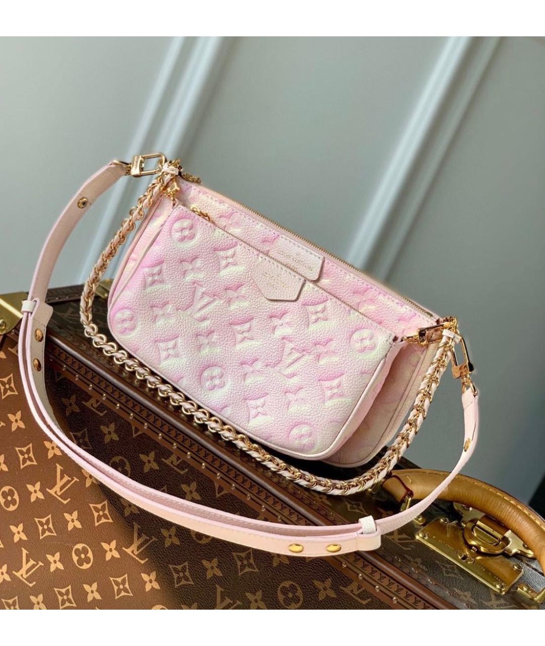LOUIS VUITTON Розовая кожаная сумка через плечо, фото 2