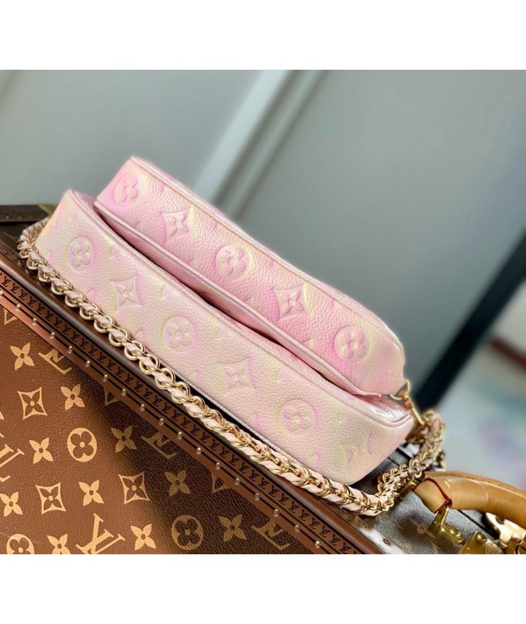 LOUIS VUITTON Розовая кожаная сумка через плечо, фото 5