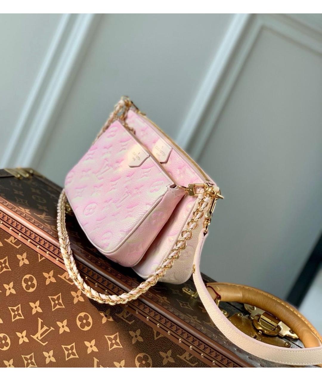LOUIS VUITTON Розовая кожаная сумка через плечо, фото 4