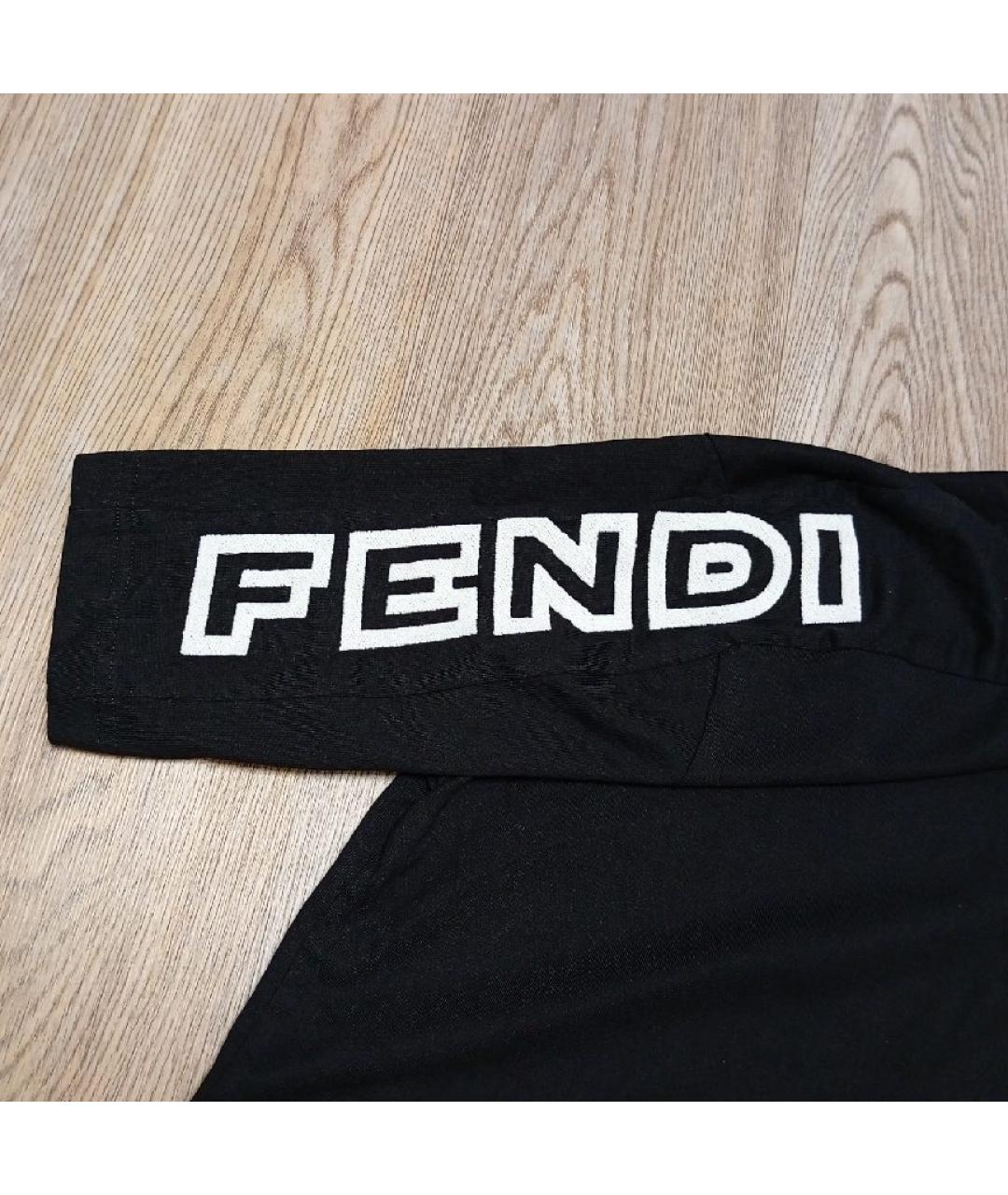 FENDI Черная хлопковая футболка, фото 4