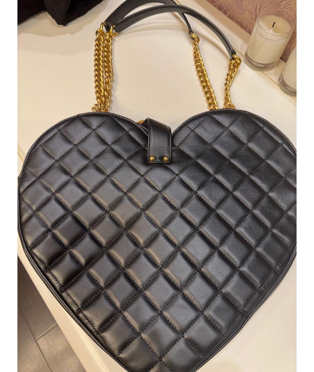 DOLCE&GABBANA Черная кожаная сумка с короткими ручками, фото 3