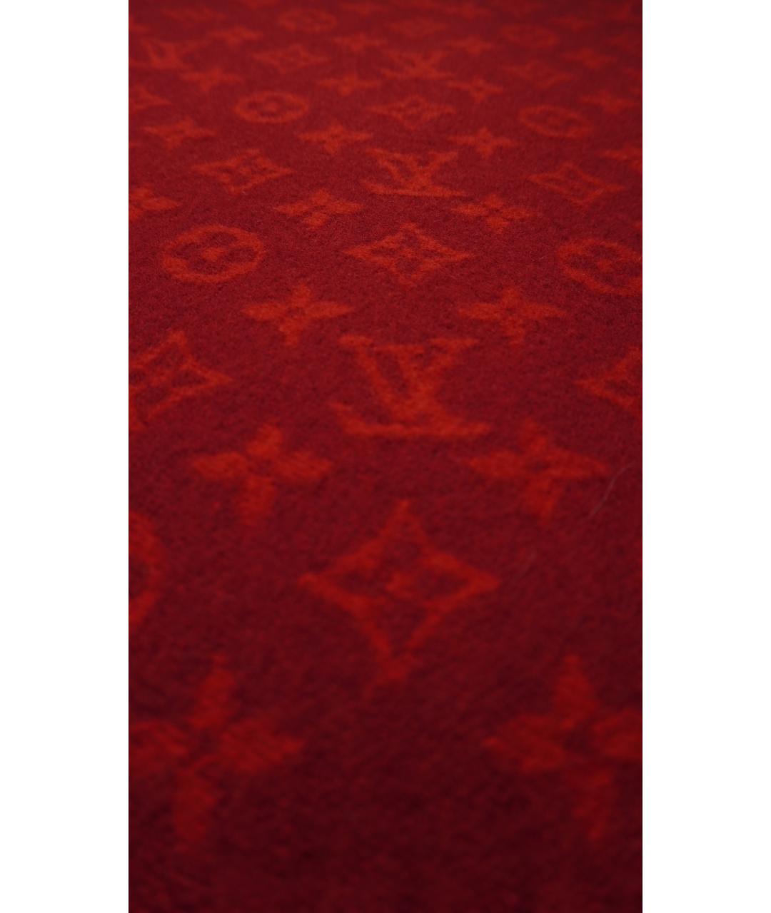 LOUIS VUITTON Красный кашемировый шарф, фото 8