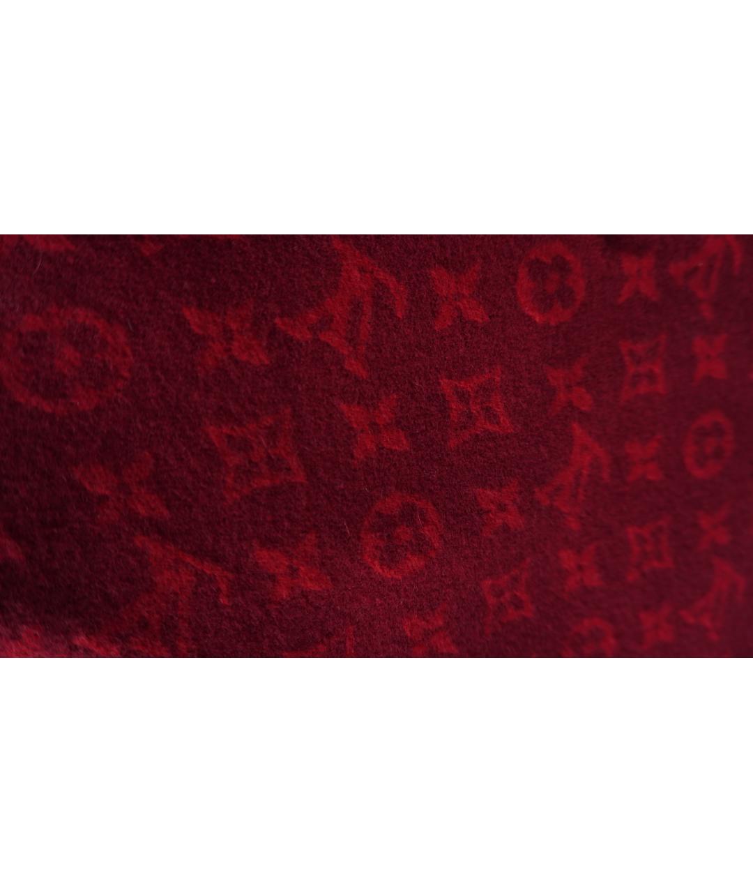 LOUIS VUITTON Красный кашемировый шарф, фото 2